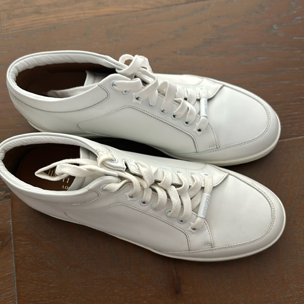 Jimmy Choo white Italian leather sneakers , beautiful
